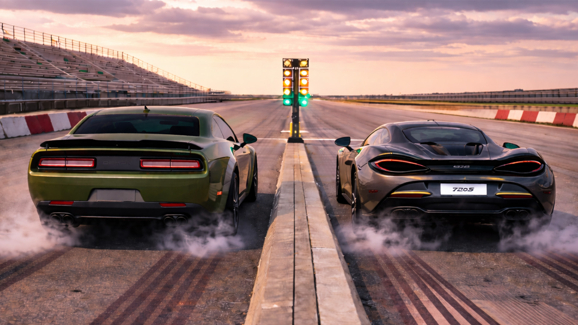 840 HP Dodge Demon vs 710 HP McLaren 720S drag race