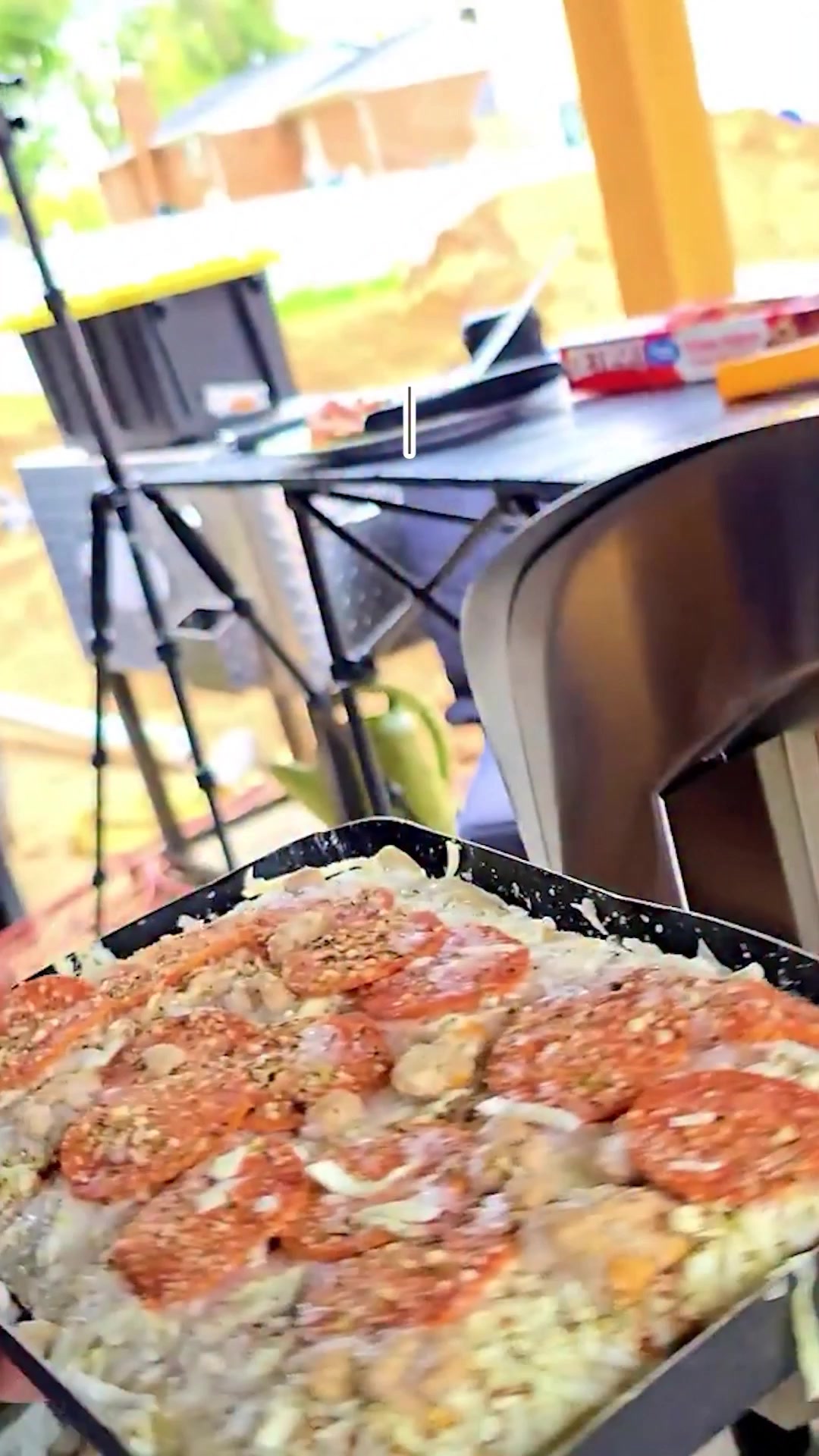 Cooking pizza with my brother