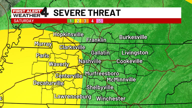 Live updates: Strong to severe storms move through Middle Tennessee