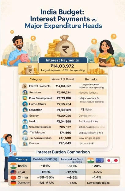 Interest bill crosses ₹14 lakh cr - Why India spends 20% of its budget ...