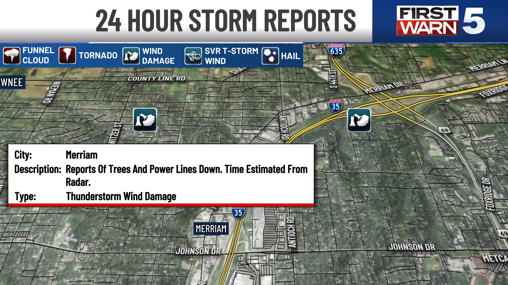 Storm damage reports indicate severe thunderstorm wind damages in ...