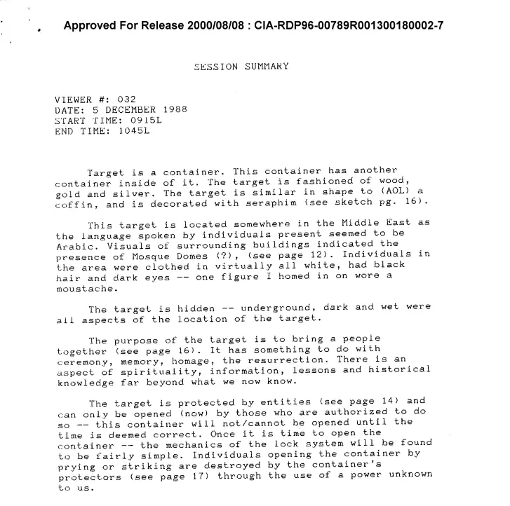 Declassified CIA files claim they have found the Ark of the Covenant