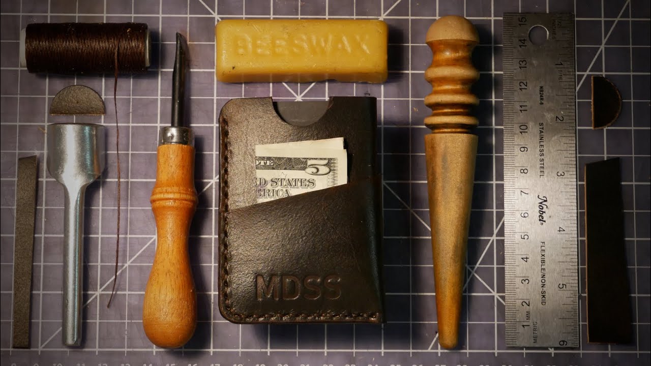 Making a minimalist wallet - ASMR leather working