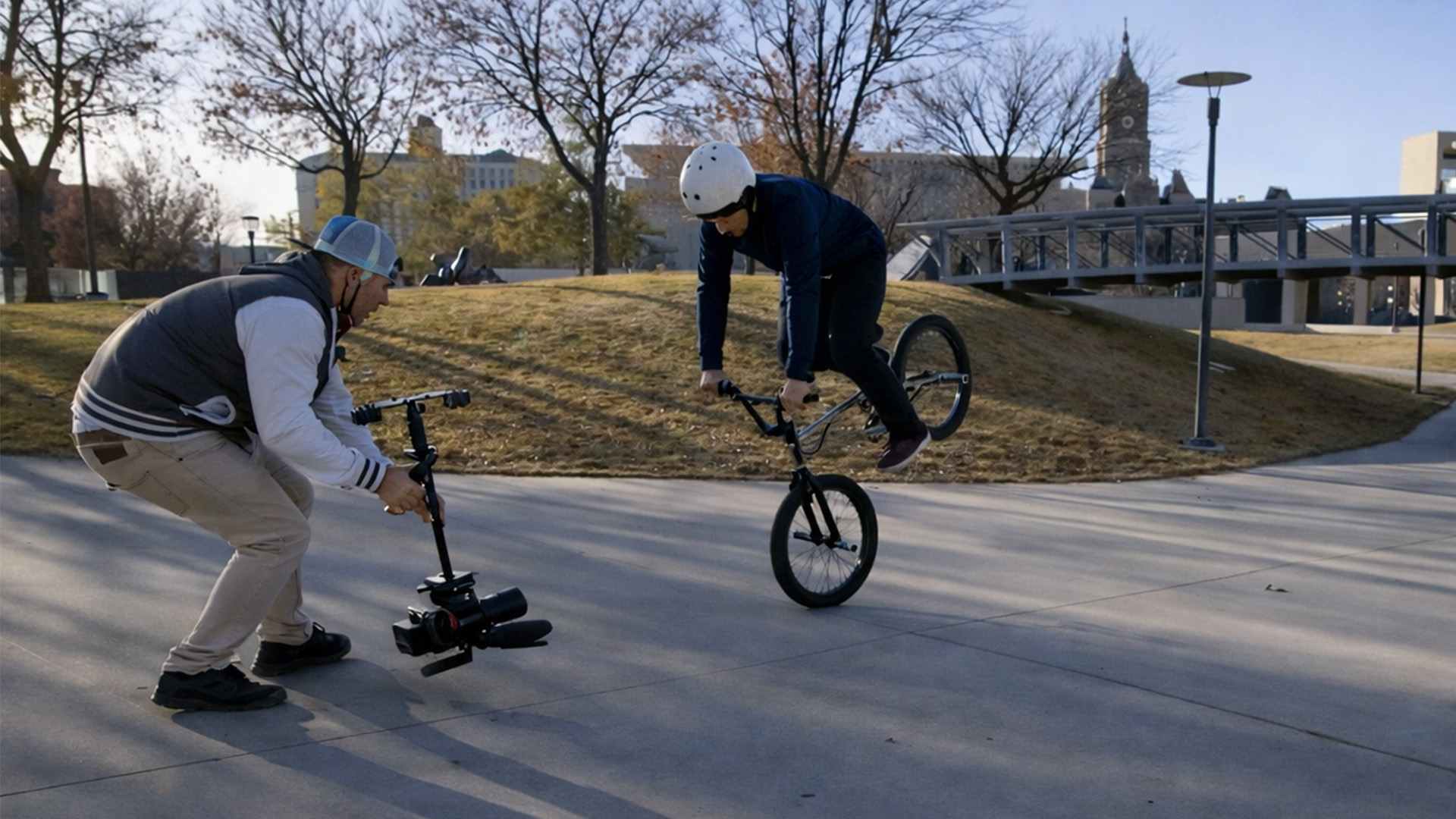 The making of a bike parkour video