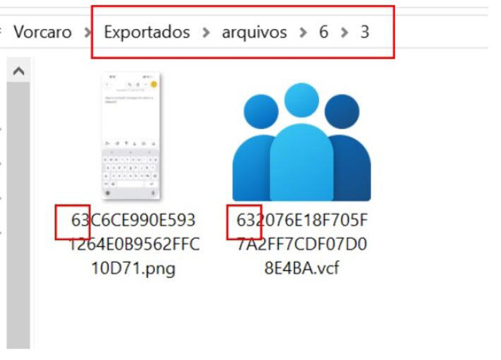 O arquivo de um print de texto, com formato PNG, feito por Vorcaro está na mesma pasta que o arquivo de contato VCF atribuído a Viviane Barci; não há relação de conteúdo entre os dois, apenas que o início da sequência alfanumérica do hash coincide Foto: Reprodução