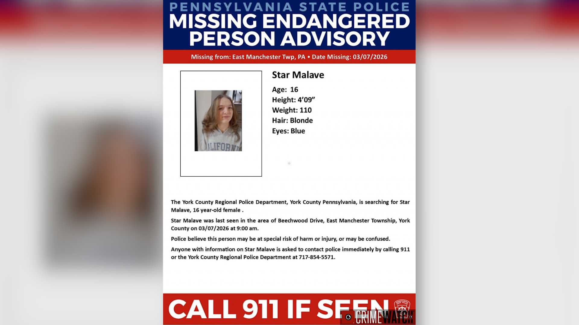 16-year-old missing in York County, police ask for assistance