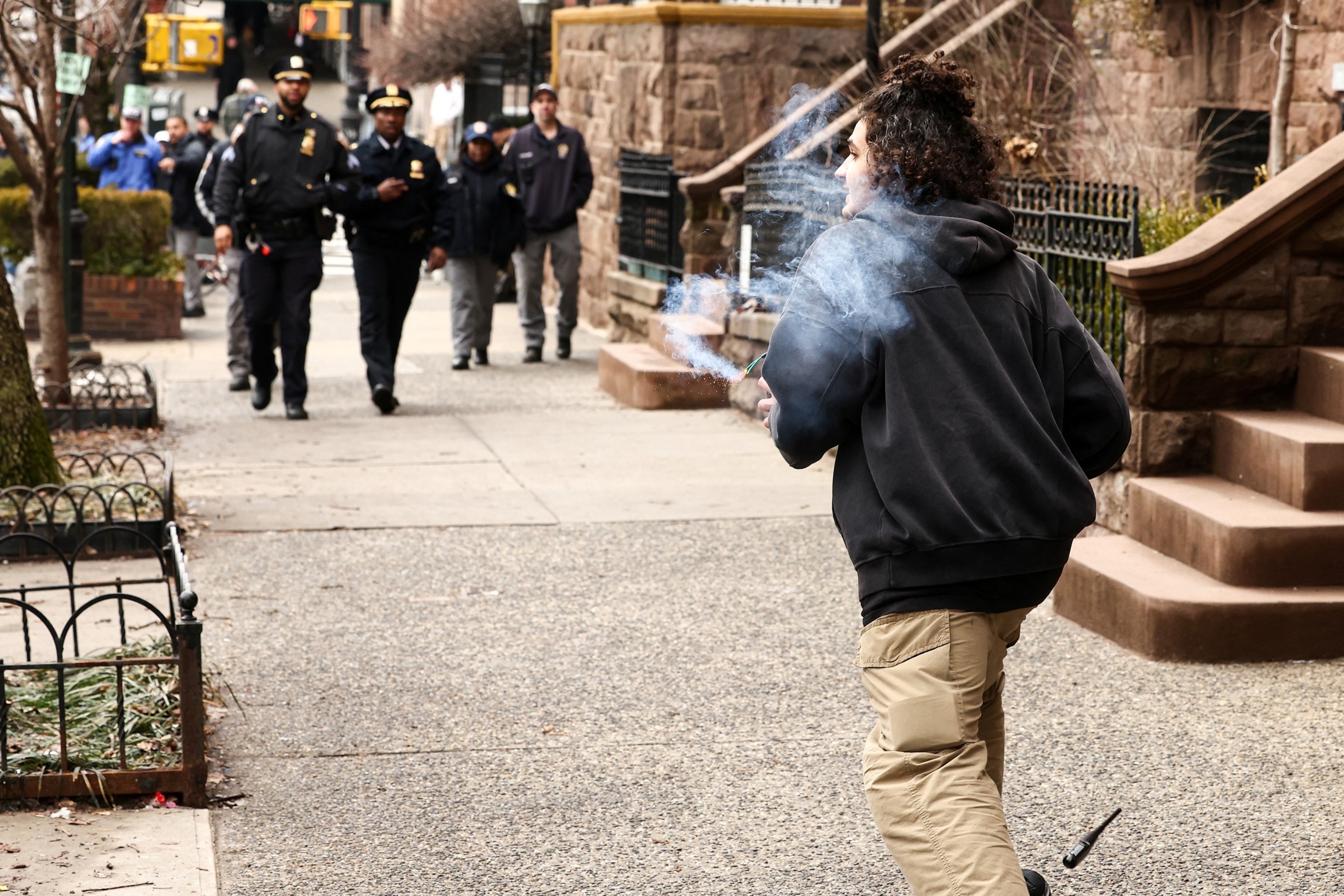 Police say improvised explosive device was thrown at NYC mayor's home