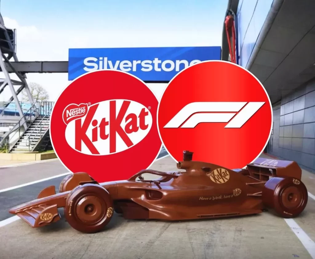KitKat unveils a life-sized chocolate Formula 1 car at Silverstone