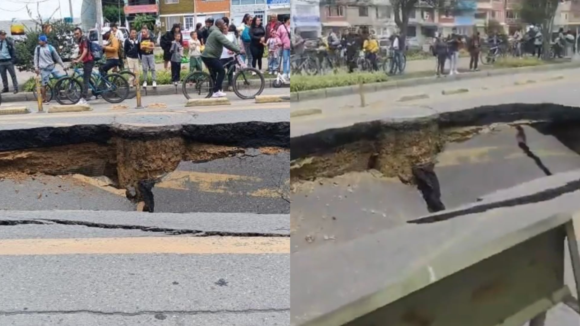 La tierra se 'tragó' una vía de Bogotá: Gigantesco cráter preocupó a ...