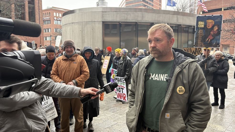 Senate candidate Graham Platner joins Portland anti-war rally