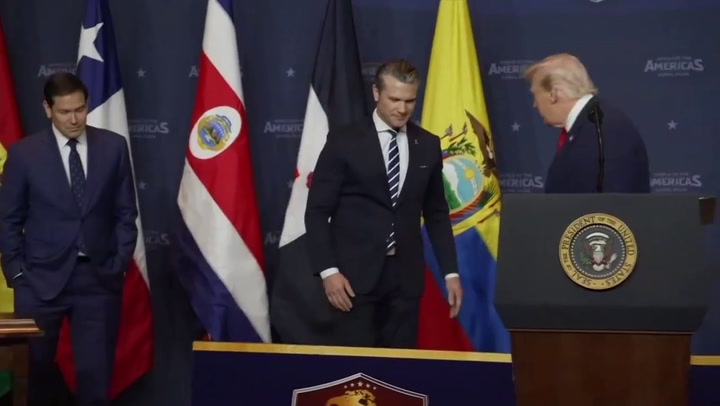 Pentagon Pete pathetically panders to Trump at suck-up summit