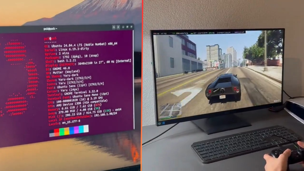 Linux hacked onto a PS5 to turn Sony's console into a Steam Machine