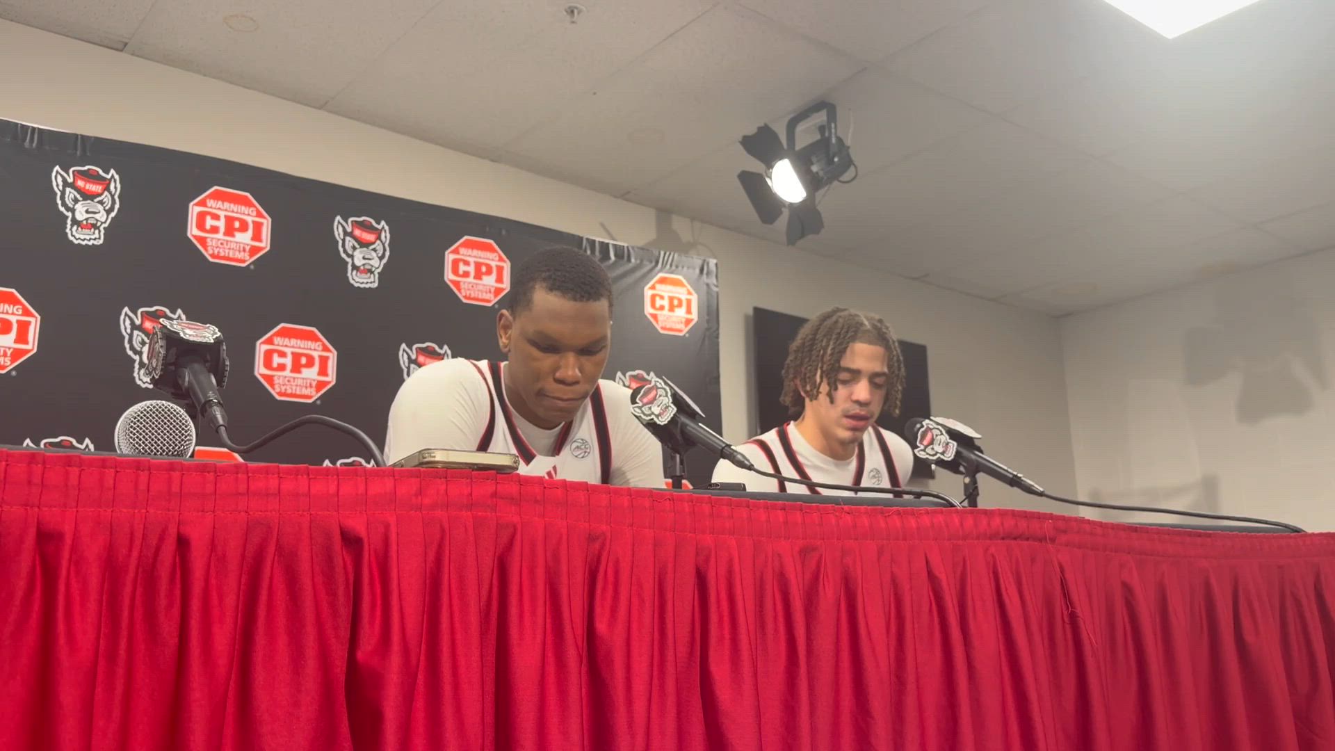NC State Wolfpack players Ven Allen-Luben and Jordan Snell on 85-84 ...