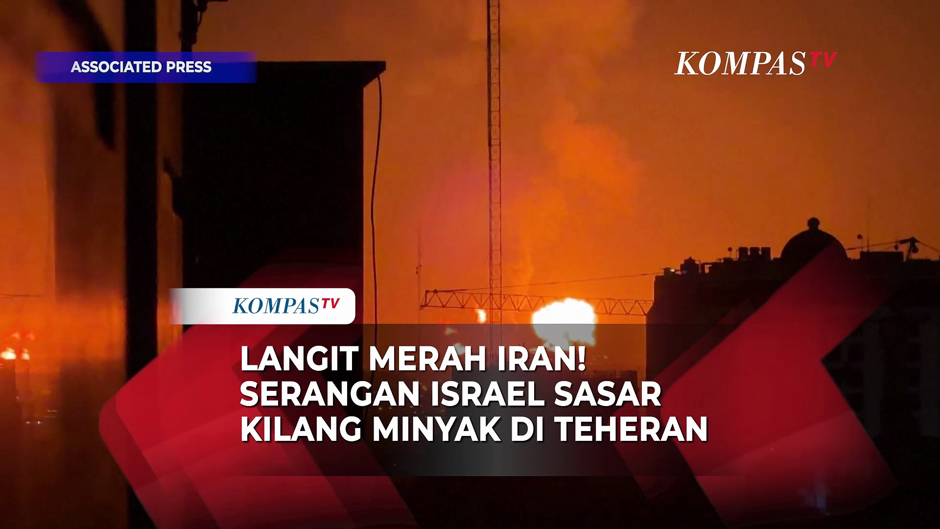 Langit merah Iran! Kilang minyak meledak & sebabkan kobaran api usai ...