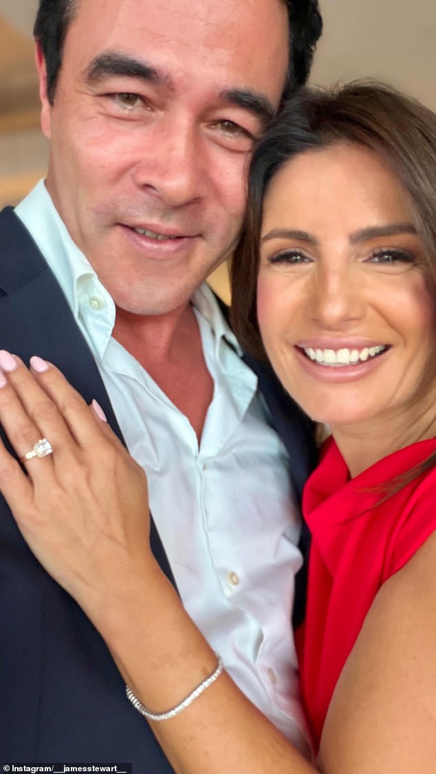 The Home and Away co-stars were engaged on Valentine's Day and the 48-year-old says that she was 'very surprised' to find James, 50, kneeling before her