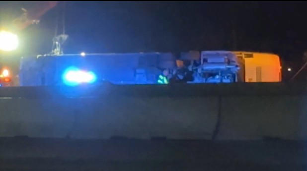2 injured passengers airlifted to hospitals after bus flips in I-95 ...