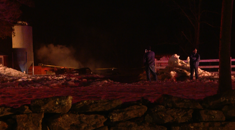 Crews knock down barn fire in Coventry