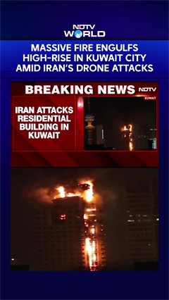 On cam: Massive inferno engulfs Kuwait City high-rise amid Iran drone ...