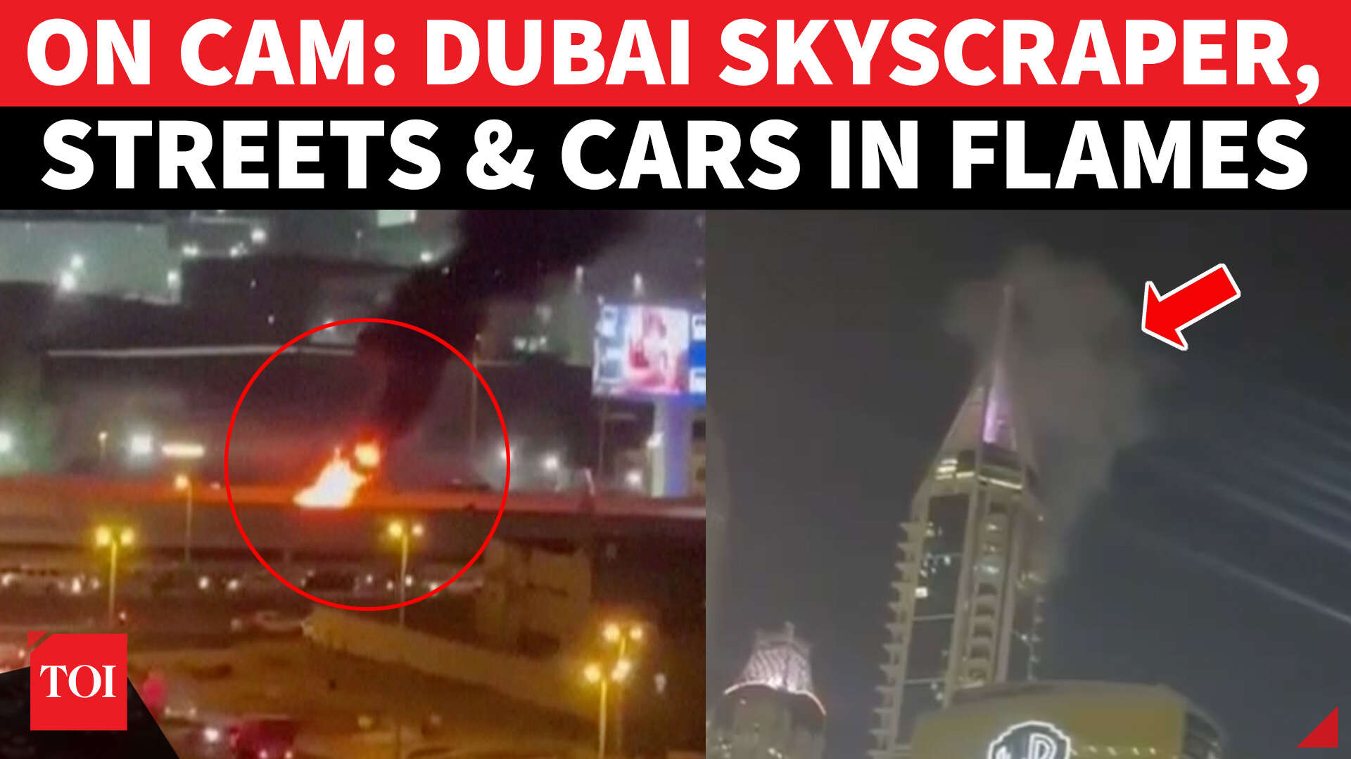 Dubai rocked by Iran drone attack; car engulfed in fire on busy road ...