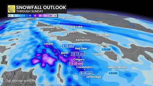 Up to 20 cm: Snow replaces warmth in Alberta as cooldown takes place