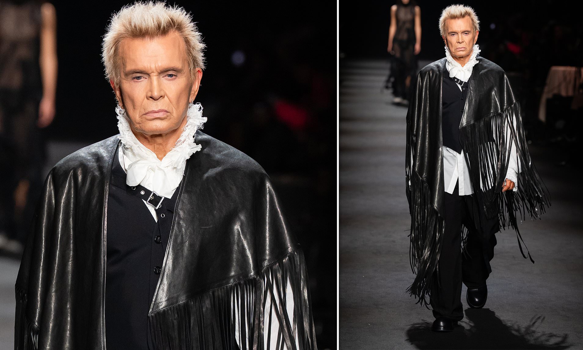Billy Idol, 70, makes an unlikely appearance on the catwalk at Paris ...