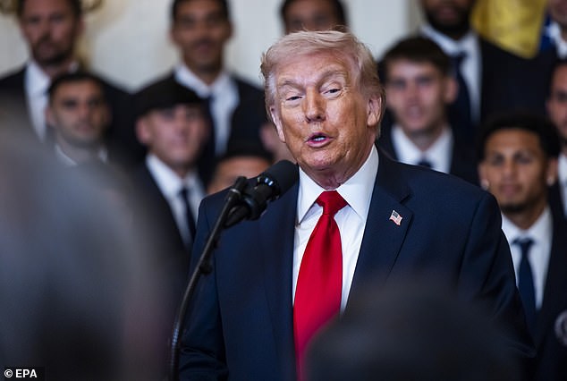 Trump justified the war as a means of destroying Iran's nuclear capabilities. He's pictured at the White House on Thursday