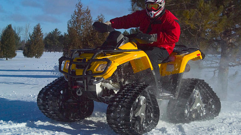 It's not always legal to ride your ATV on a snowmobile trail
