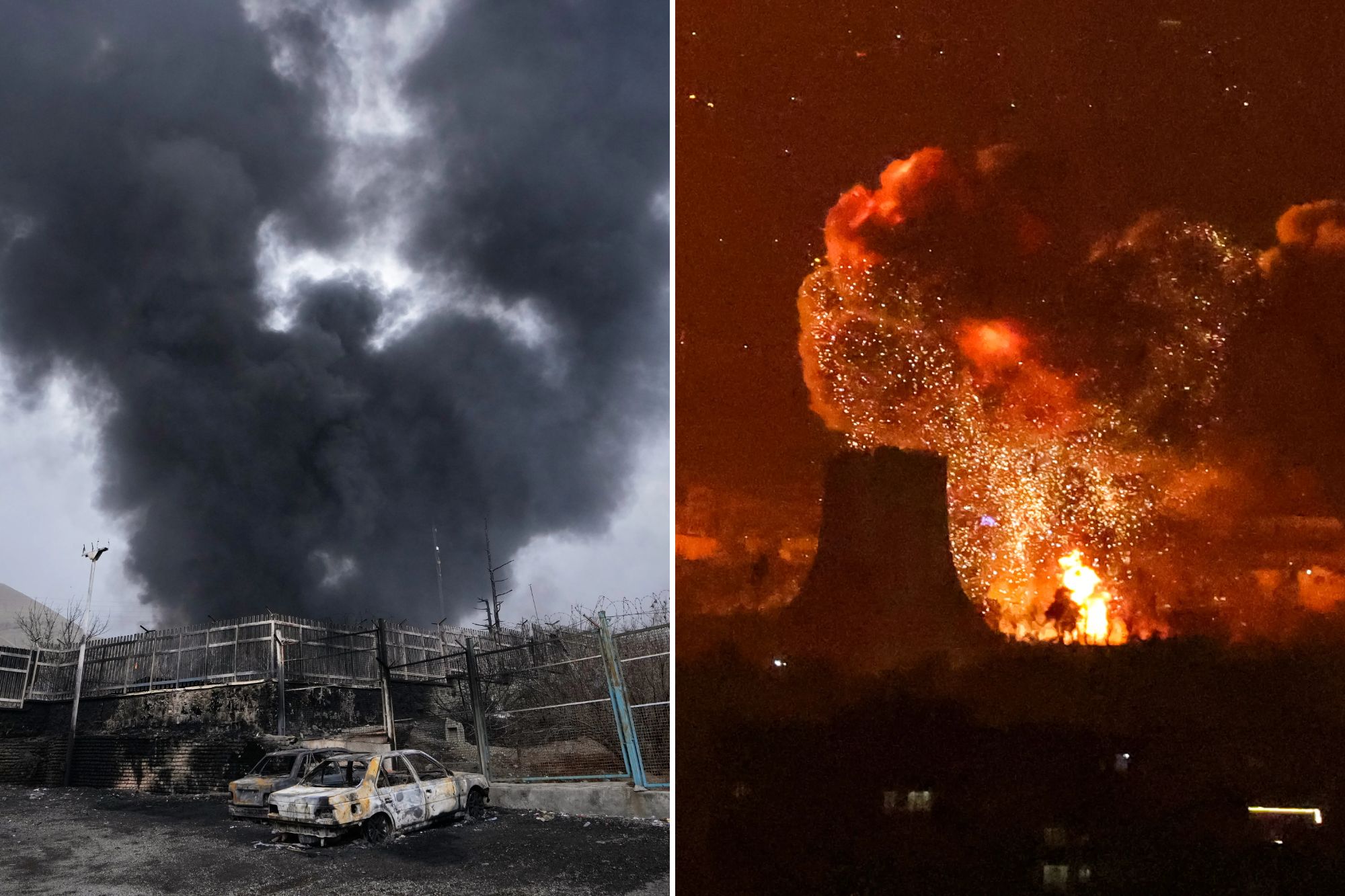 Toxic black rain pours down on Tehran, massive fireballs fill skies ...