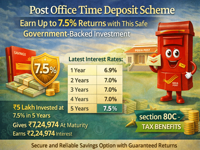 Post office time deposit scheme: Earn up to 7.5% returns with this safe ...