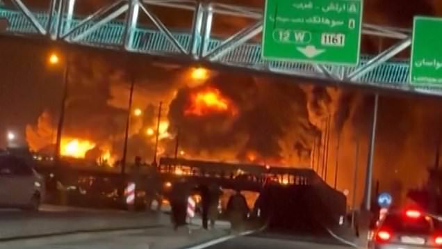 Huge blazes rip through Tehran oil depots after Israeli strikes