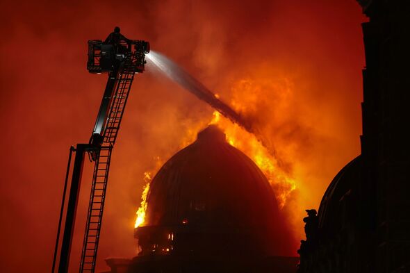 Building collapses as emergency services rush to fire near major UK ...