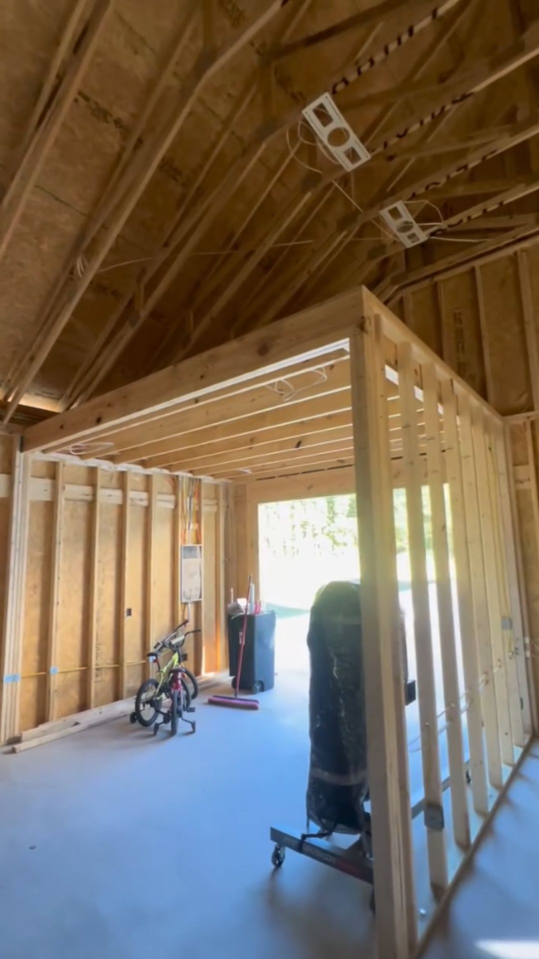 Workshop build update: AC, plumbing, wiring, windows and door installed