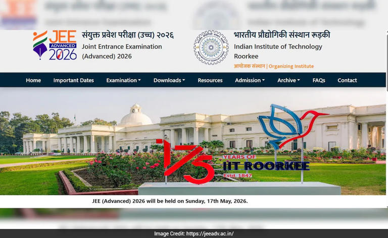 JEE Advanced 2026 date announced: Exam on May 17, registration from ...
