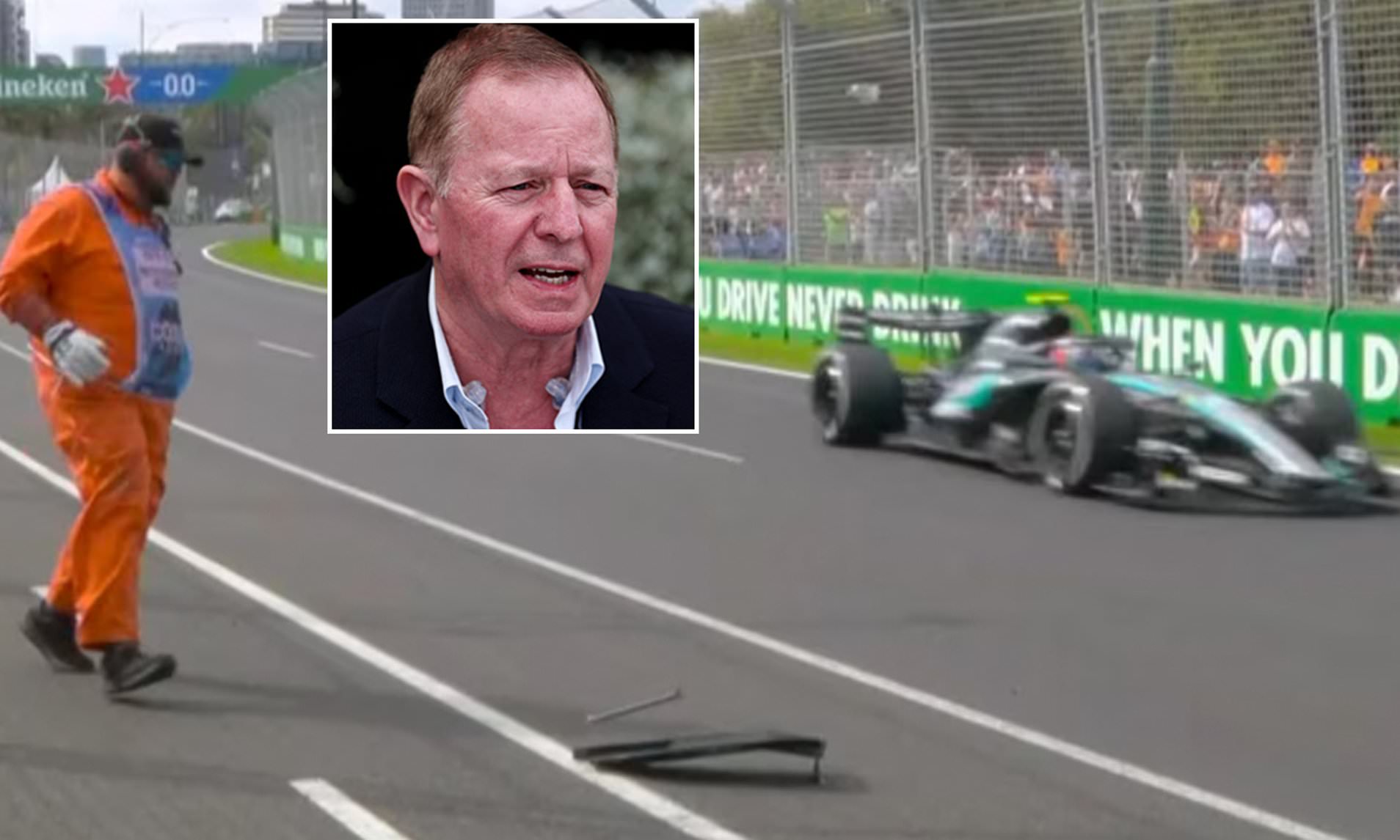 See the very dangerous moment officials set foot on the track with ...