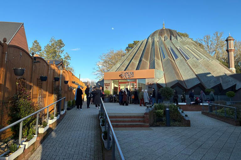 Outside the Mubarak Mosque in Islamabad, Tilford