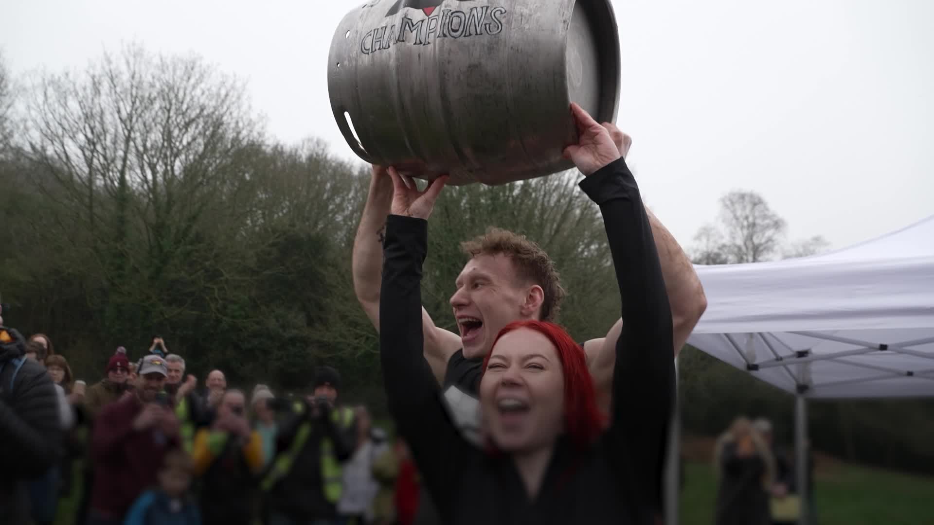 Will you carry me? Couple dash to be crowned winners of UK Wife ...