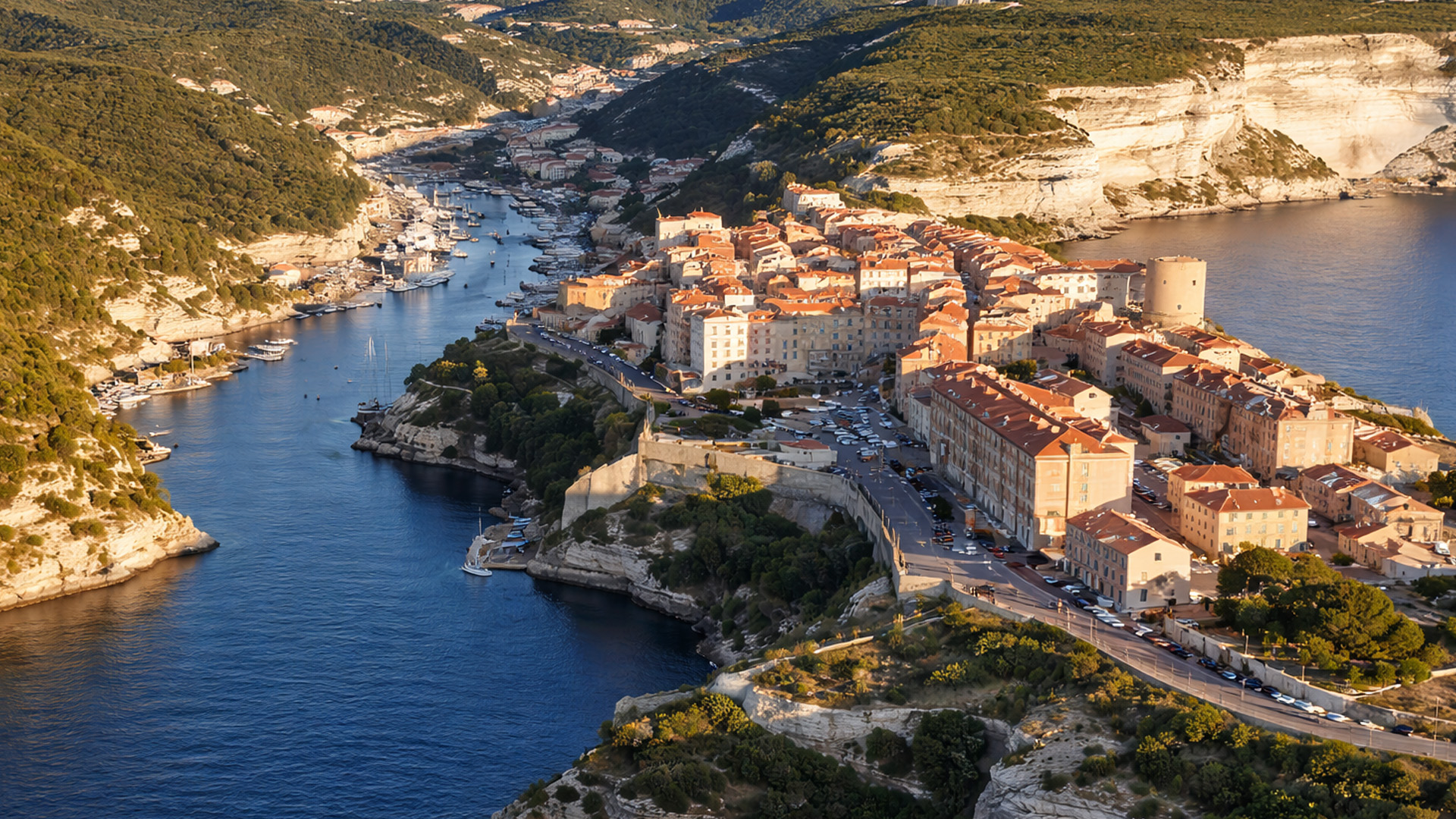 A town built on white cliffs