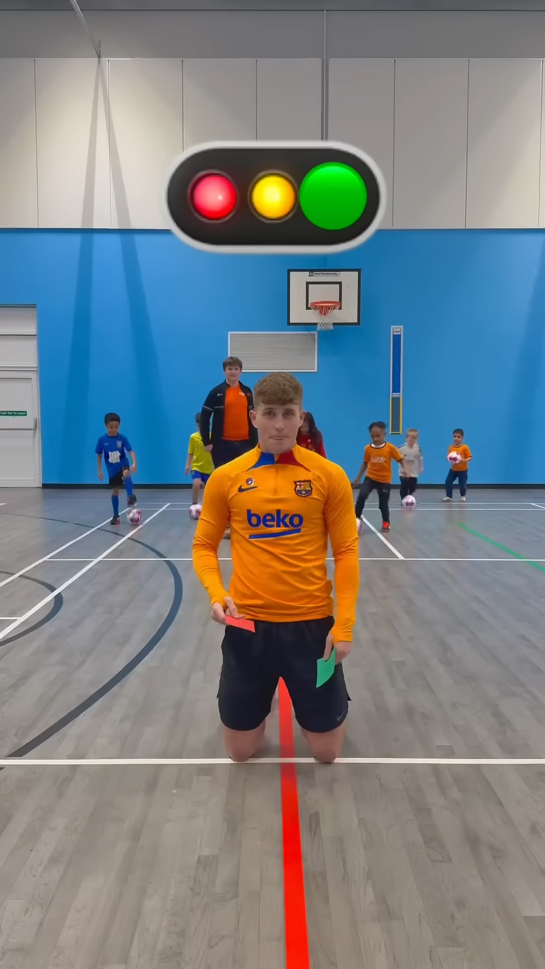 Red light green light football challenge