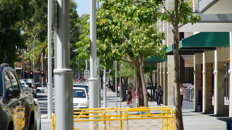 The incident happened in central Perth just after 11pm on Friday night.  (ABC News: Jasmine Hughes)