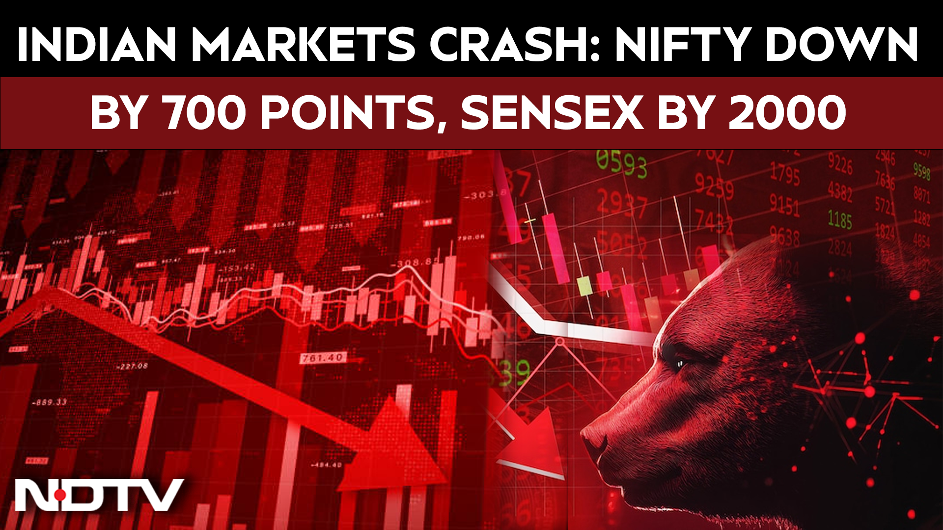 Indian markets crash | Nifty down by over 700 points, Sensex plunges ...