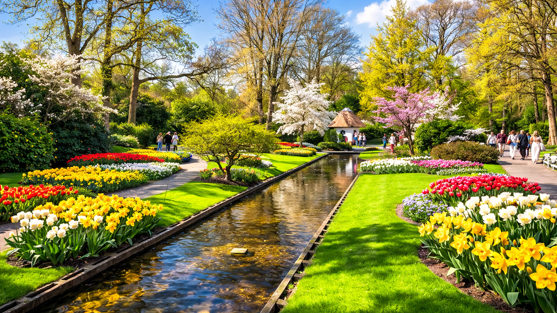 Keukenhof Netherlands iconic spring flower garden (4K)