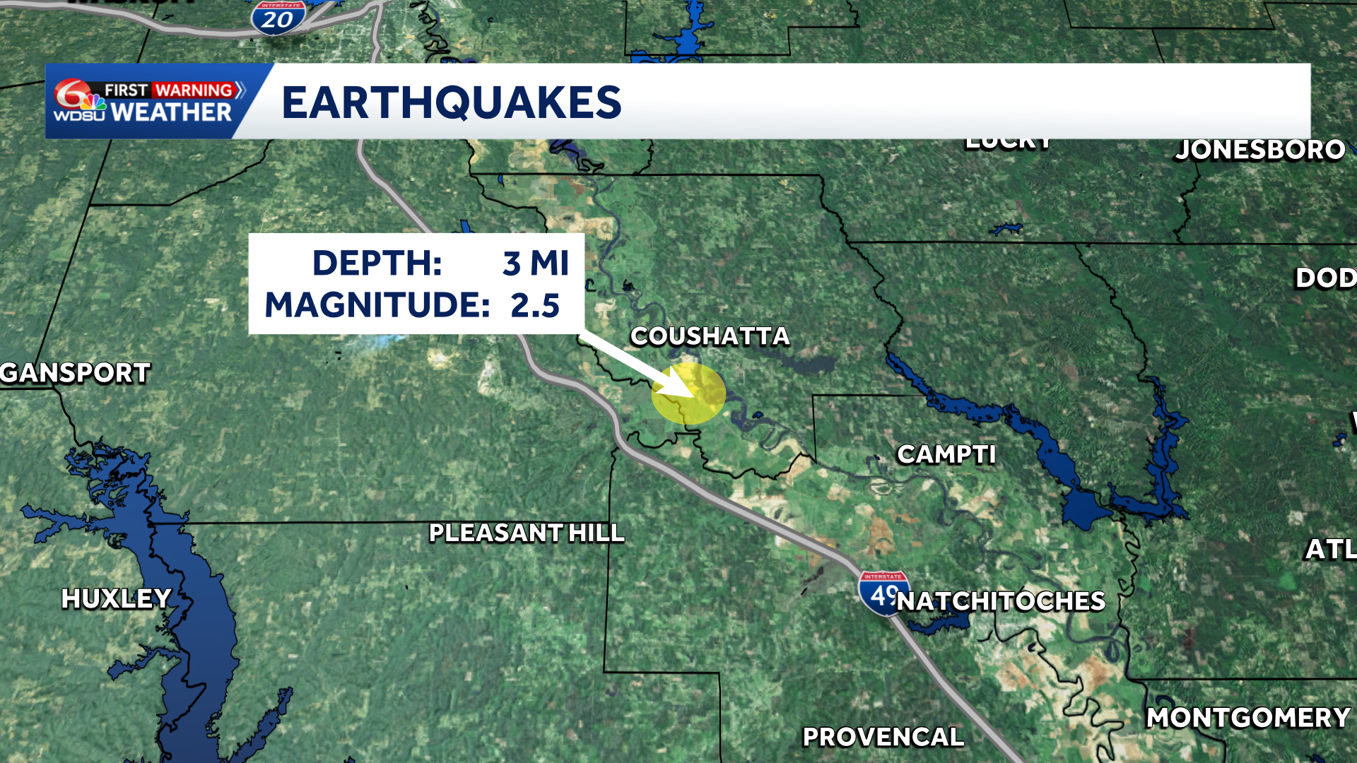 Another earthquake hits Coushatta in Red River Parish