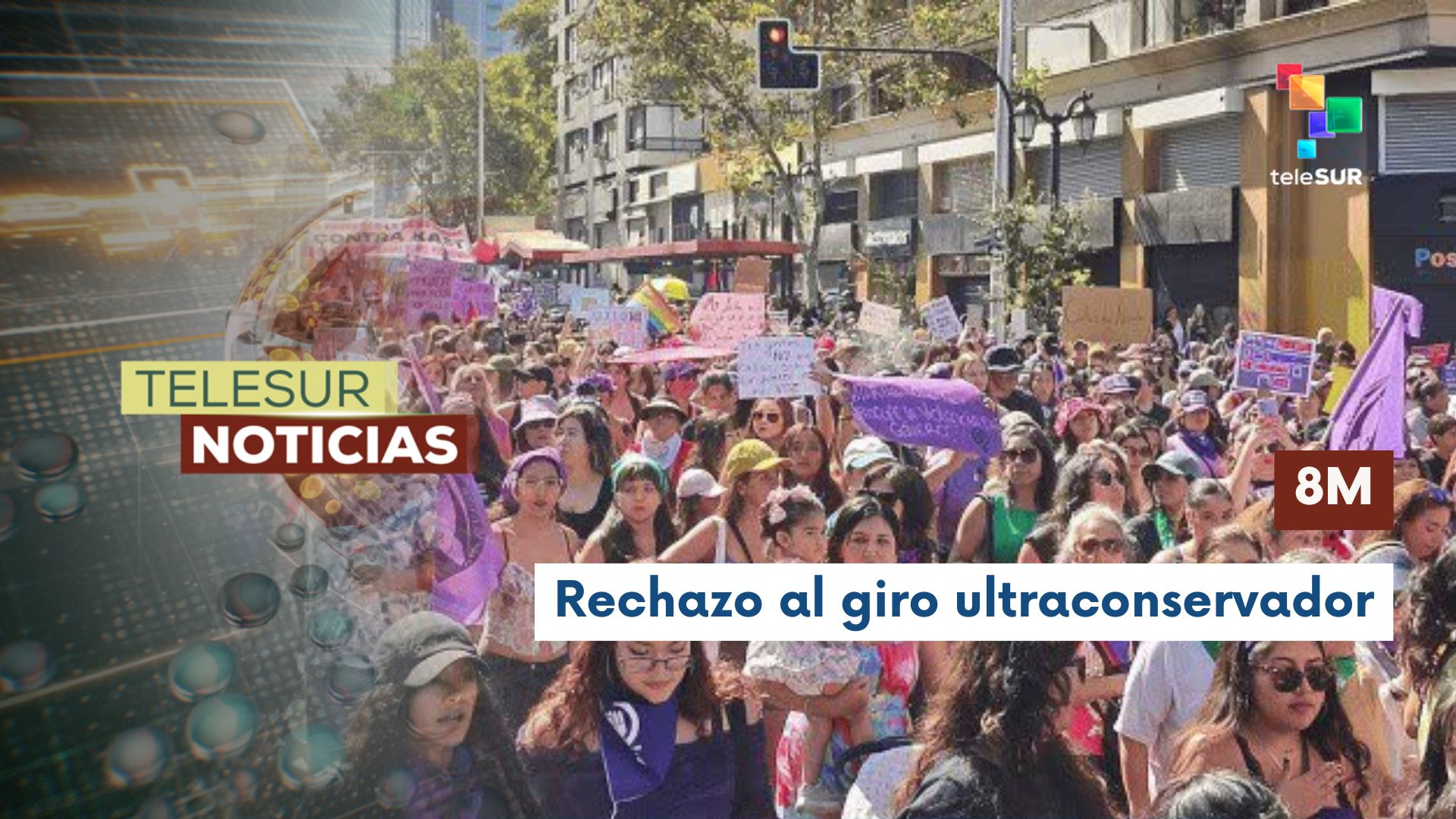 Miles de mujeres marchan en Chile contra el gobierno de Kast