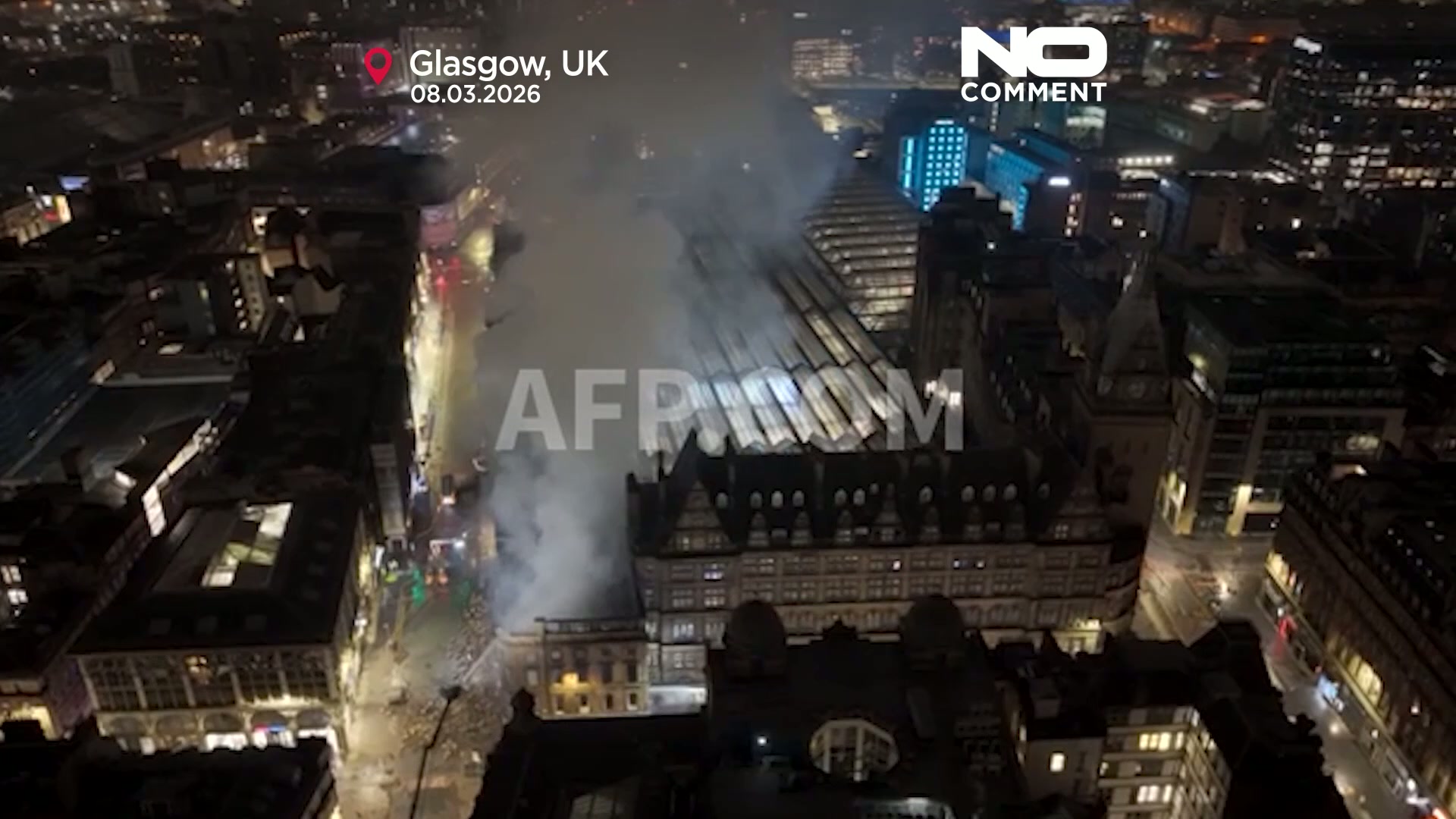 Fire near Glasgow Central station causes major travel disruption