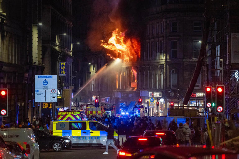 All trains cancelled to Glasgow Central after fire destroys building