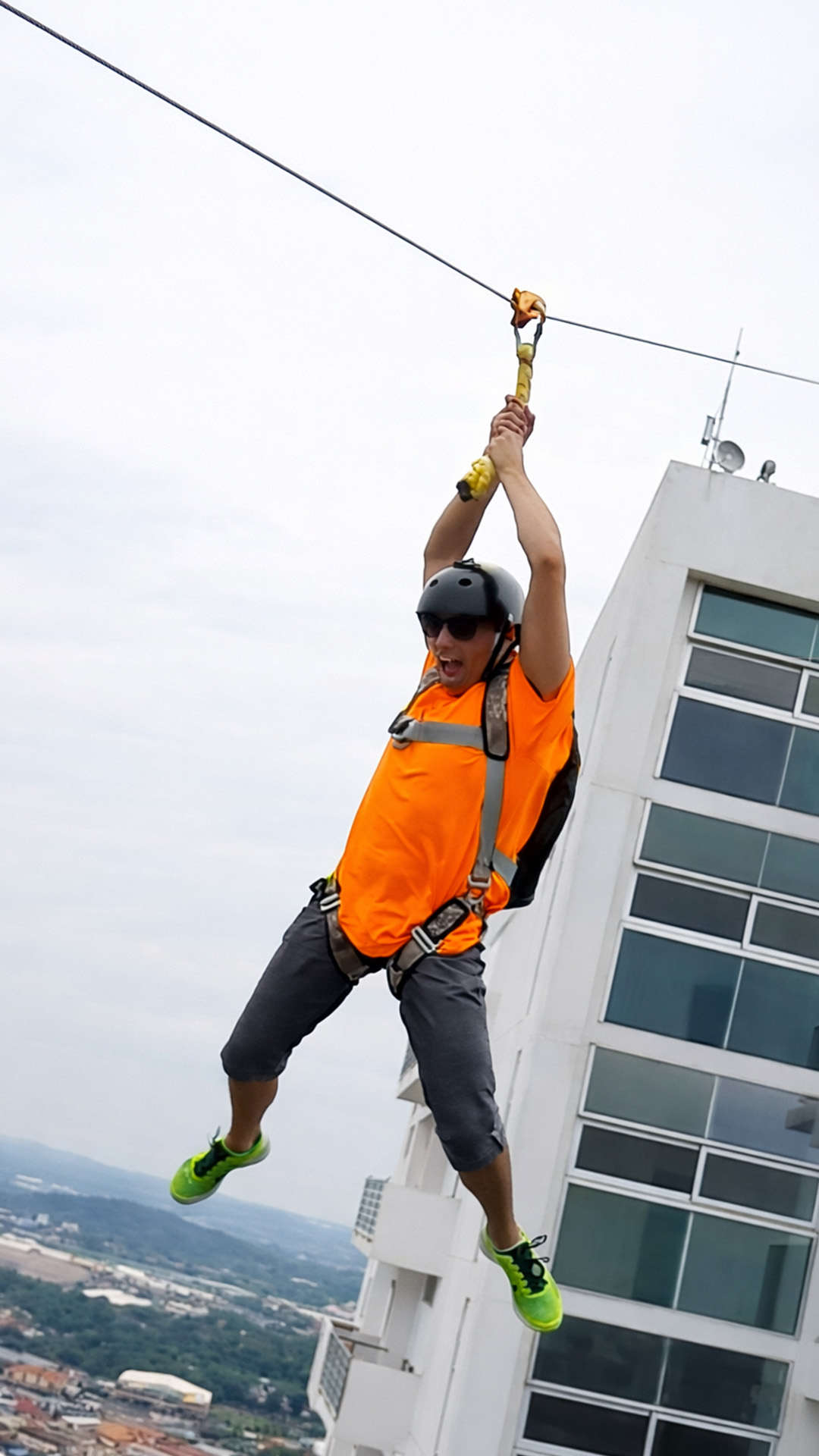 The Moment This City Zip Line Drops