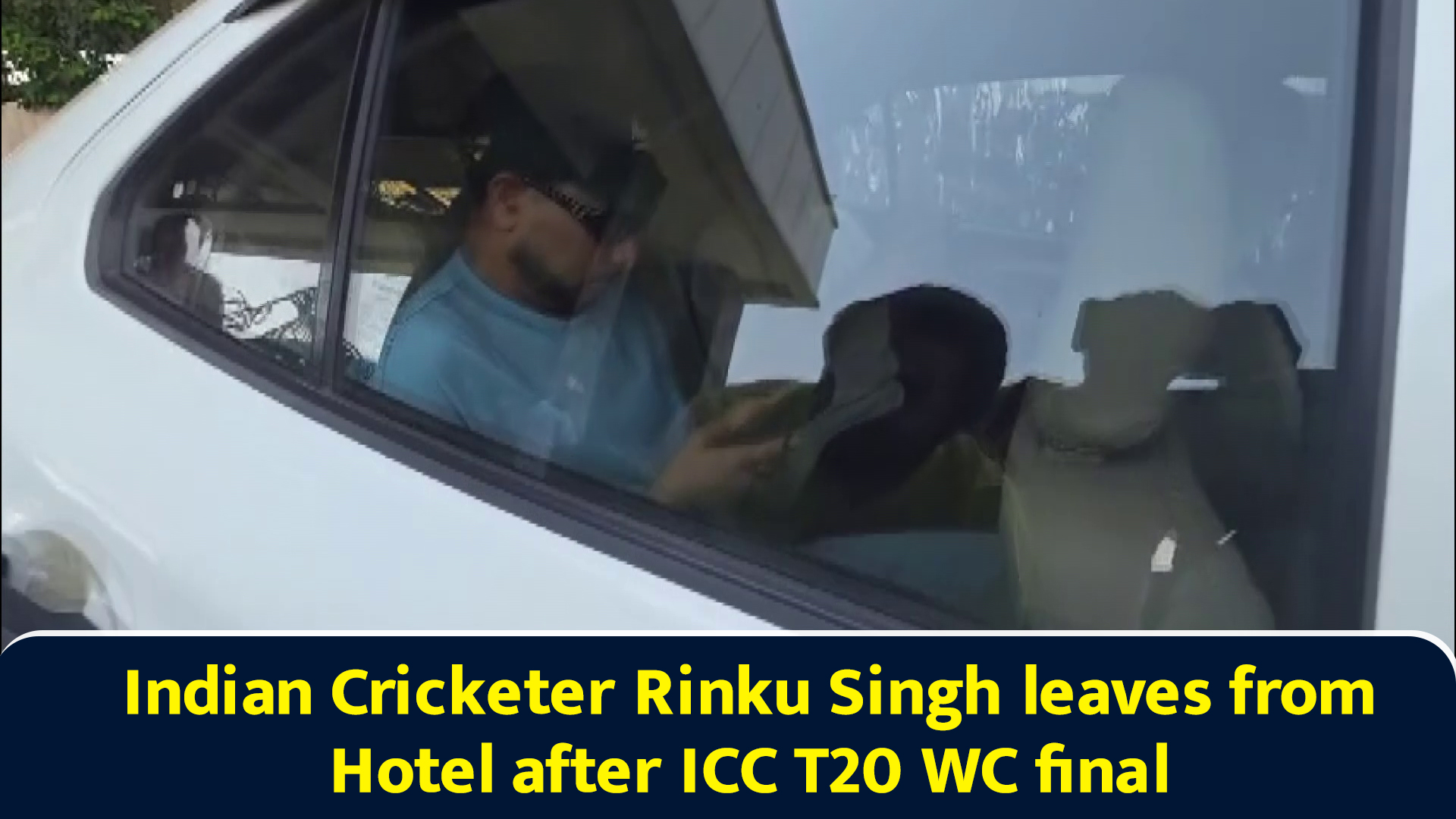 Indian cricketer Rinku Singh leaves from hotel after ICC T20 WC final