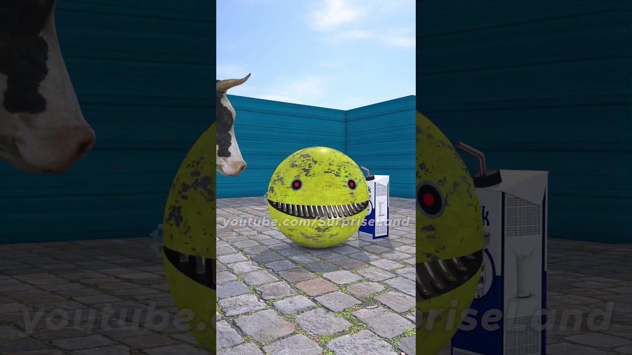 Robot Pacman vs milk 🥛🐮🐄 #shorts #pacman #robotpacman #pacmanvspacman ...
