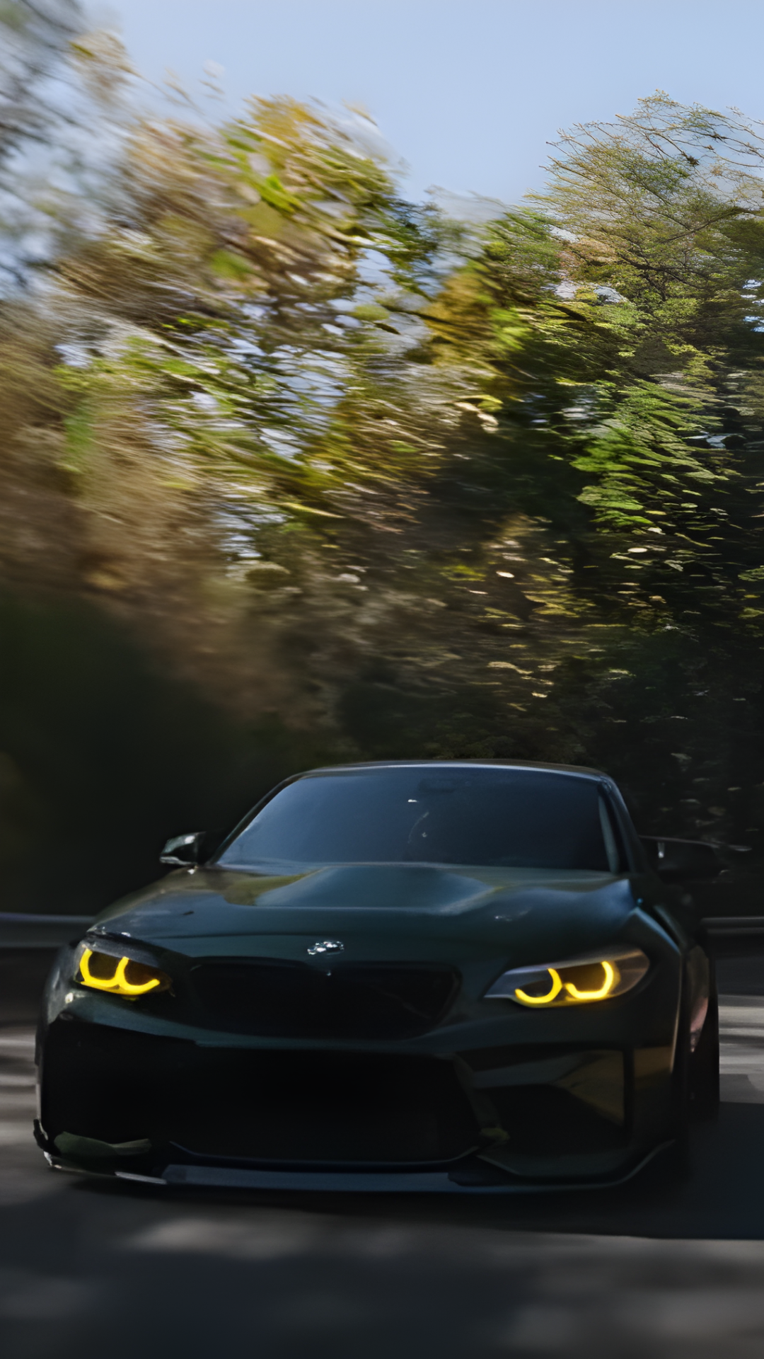 Green M2 perfection car color on fire