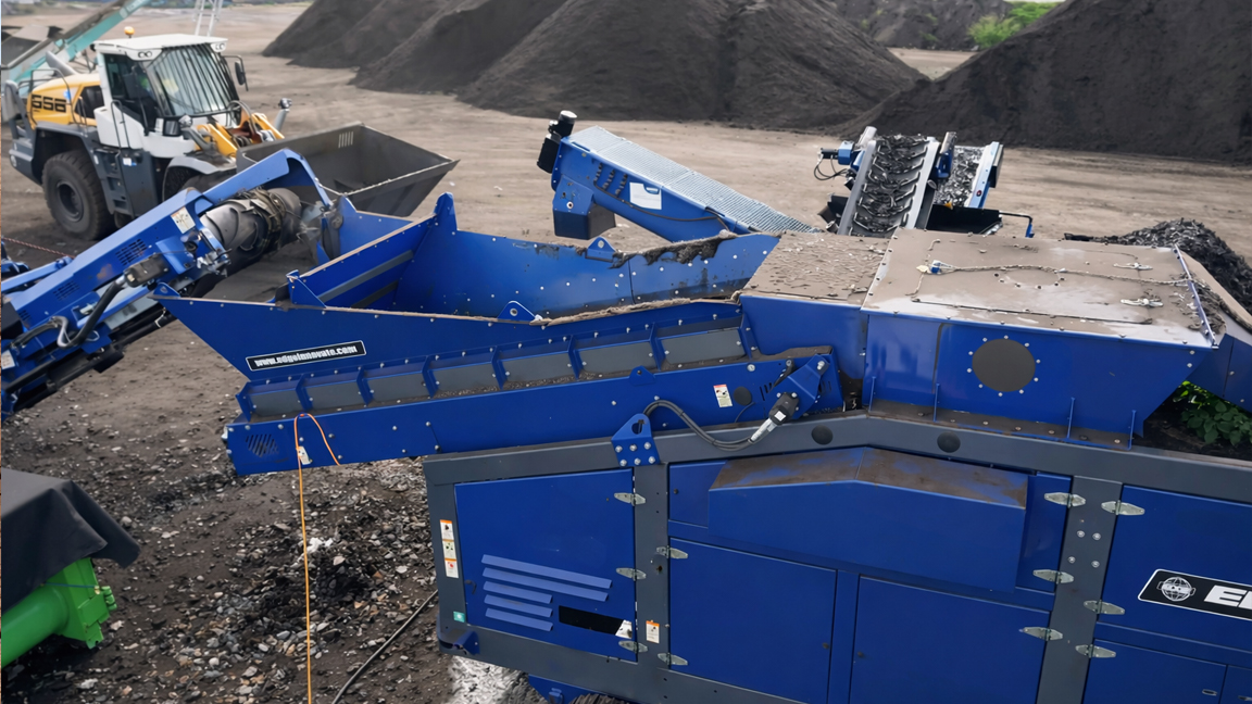 Massive screening plant sorting tons of material